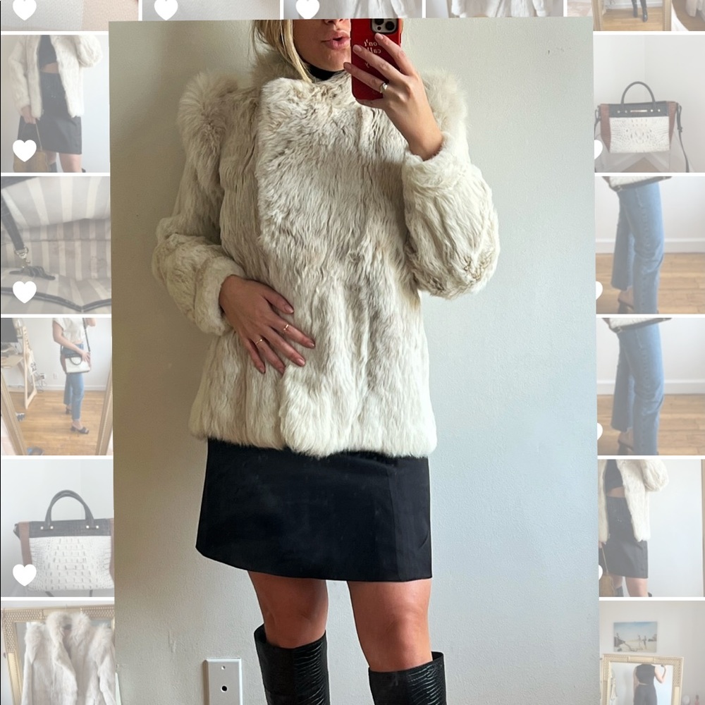 VINTAGE 100% RABBIT FUR COAT